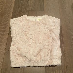 Anthropologie Maeve faux fur T-shirt